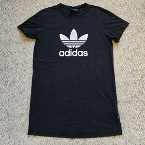 Adidas Black T SHIRT DRESS with white  Trefoil Logo